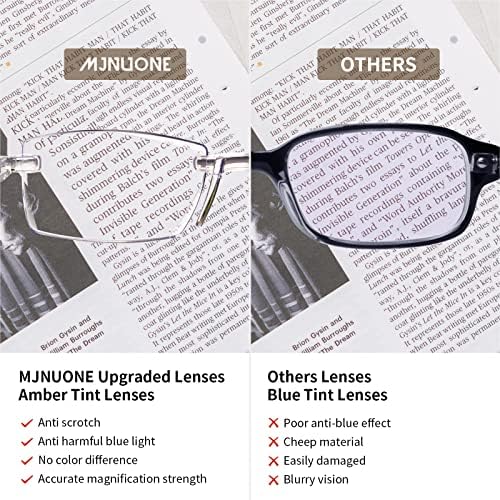 MJNUONE Компютърни Очила за четене Синя Светлина Блокер Очила за Мъже Wowen Анти-Стрес на очите Гъвкави Леки