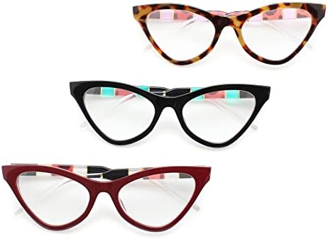 Дамски очила Котешко око черепахового размер, за да изглежда стилно с високо зрение - Удобен Дамски очила за четене в цялата форма на лицето - Ридеры за жени - Очила з