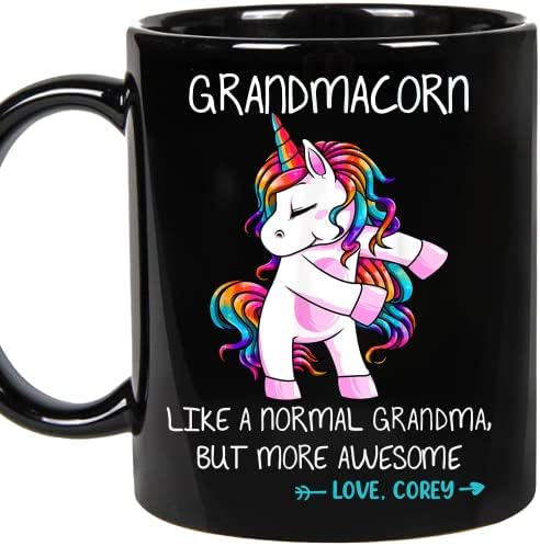 PerfectoStore Grandmacorn mugs - Забавно кафеена чаша, Подаръци за Деня на майката, Рожден Ден, Коледа, за баби от Дъщеря си, на Сина, Внучки, Внук, Внучат - Баба Мими Нана Джиджи