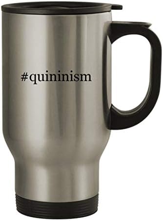 Подаръци дрънкулки #quininism - Пътна Чаша от Неръждаема Стомана с тегло 14 грама, Сребрист