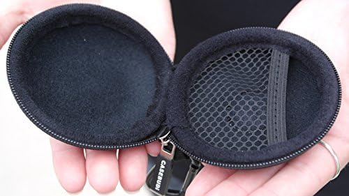 Калъф за съхранение на Кръгли слушалки CASEBUDi и Зарядно устройство за мобилен телефон с Карабинер | Розово Балистични Найлон