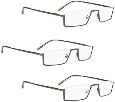 LUR 3 опаковки очила за четене в полукръгла рамка + 3 опаковки на метални очила за четене (само 7 двойки ридеров + 1,75)