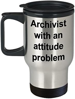 Чаша за пътуване архивариус - архивни подаръци, аксесоари - Архивариус проблем с връзката - чаша за топла и студена вода с изолация от неръждаема стомана, обем 14 грам