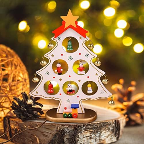 Декоративни Акценти за Домашен интериор Изкуствена Коледна Елха си САМ Мини Коледно Дърво за Украса на Работния Плот, Стъклена Коледна Украса
