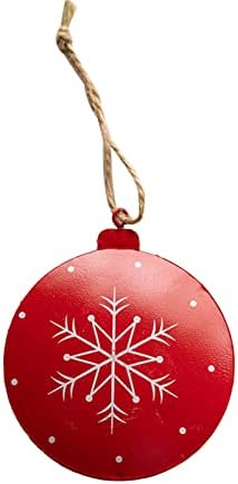Коледна Декоративна Висулка Коледно Дърво, Декоративна Висулка Желязна Звезда Сняг Коледно Дърво, Червена И