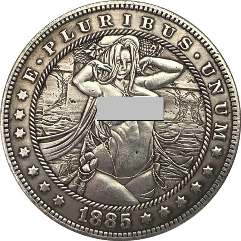 QINGFENG 38 ММ Антични Сребро Доларова Монета Американски Морган Скитник Монета 1885CC Занаят #12