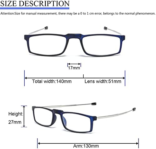 Сгъваеми очила за четене Компактни Преносими Ридеры С Блокиране на Синя Светлина За Мъже И Жени Компютърни Ридеры 2 Опаковки в Калъф 1.5
