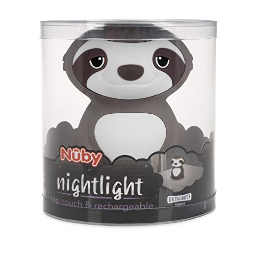 Детски Силиконови лека нощ Nuby Sloth, Акумулаторна батерия, което променя Цвета си, Сензорен лека нощ за Прикроватной