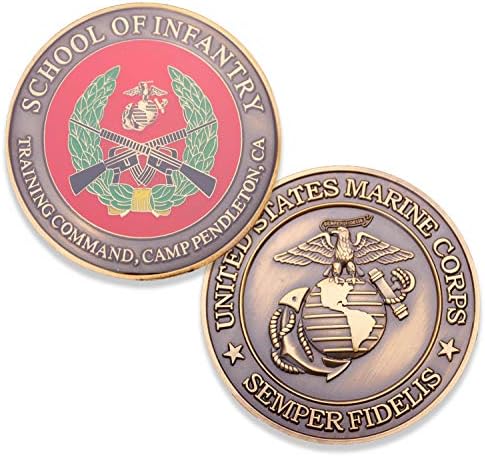 Монета на повикване Училище пехота на Морската пехота на САЩ Кемп Пендълтън - Военни монети на Корпуса на морската