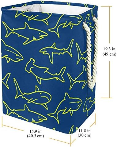 Inhomer Облекло Плуването с Шарките на Акули 300D Оксфорд PVC, Водоустойчив Кошница За Дрехи, Голяма Кошница за Дрехи за Одеяла Дрехи Играчки в Спалнята