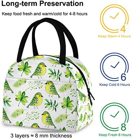 Дамски изолирано чанта за обяд с Цветни Птици, Големи Запечатани Торби за Обяд с плечевыми ремъци за работещи Жени