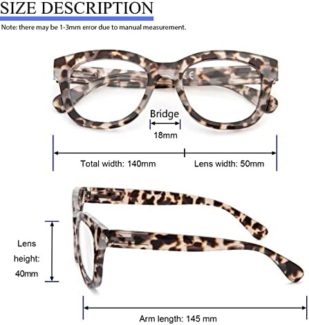 KoKoBin 3-Pack Извънгабаритни Ретро Очила за четене за жени, Блокиране на Синя светлина, Удобни Очила за четене