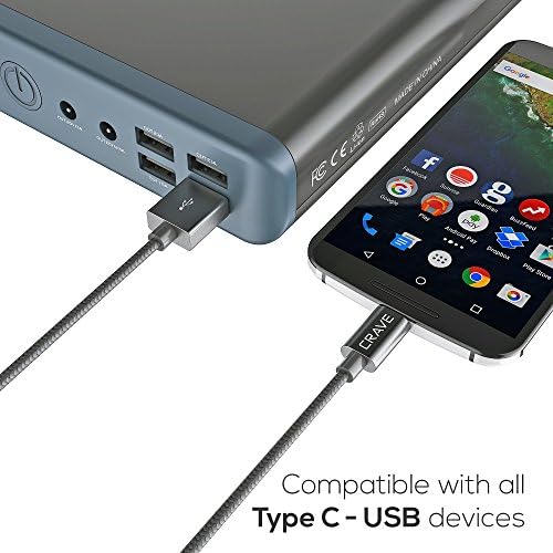 Кабел Копнеж Type C, кабел USB-Type C с найлон оплеткой Премиум клас- Slate
