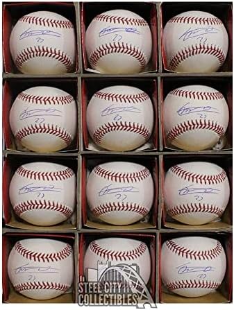 Лот от 12 CT Владимир Гереро Младши 27 С Автограф от Официалния представител на MLB бейзбол - JSA COA - Бейзболни топки с Автографи