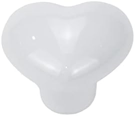 Dnyta Опаковка от 6 Керамични Дръжки във формата На Сърце, Бели Декоративни Дръжки с един Отвор за Гардероба,
