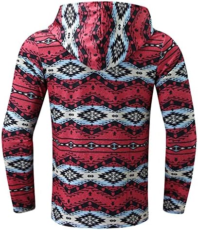 XIAXOGOOL Мъжки Пуловер в стил Уестърн Ацтеките, Лека Ежедневни Hoody С Джоб Кенгуру, годината на Реколтата Качулки С Етнически Дизайн