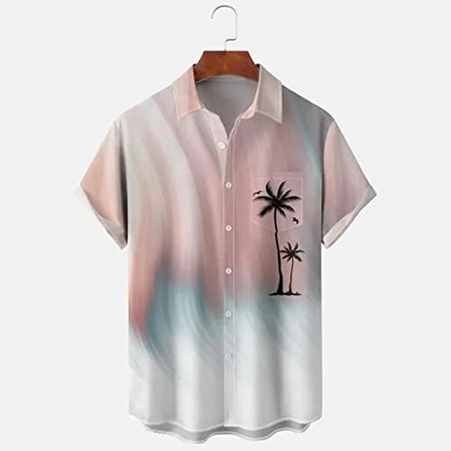 XXBR 2023 3D Принт, Картина, Цвете Хавайска Риза за Мъжете, Отложной Яка, Реколта Улични Мъжки Плажни Ризи за Боулинг