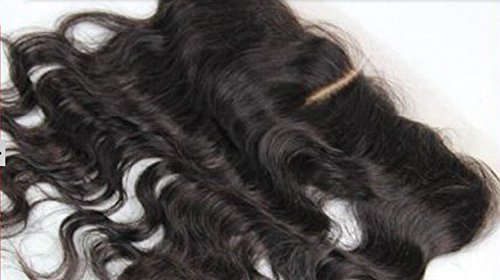 DaJun Hair 6A Лейси Предна закопчалка в средната част 13 2 Перуански естествена Коса на Насипни вълна Естествен цвят (марка: DaJun)