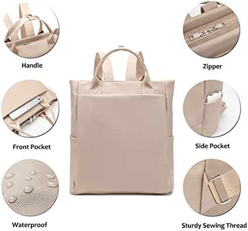 Чанта-тоут за лаптоп LORADI с мек покрив, Подходящи За 14-инчов Модна чанта от Изкуствена кожа за лаптоп с противоугонными джобове, Бежов
