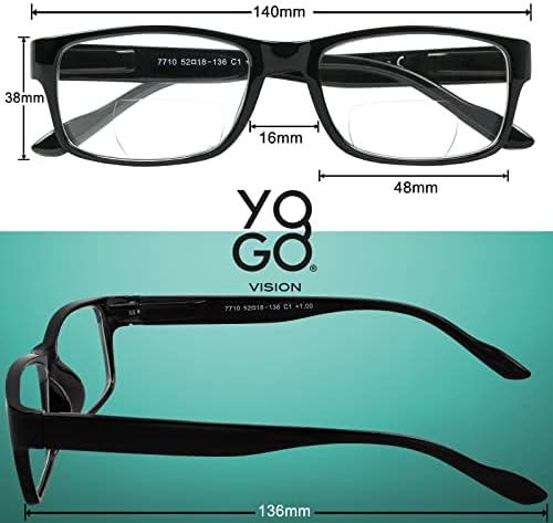 Бифокални очила за четене за мъже и жени, правоъгълни мультифокальные очила за четене с кутия пролетта панти, ретро дизайн