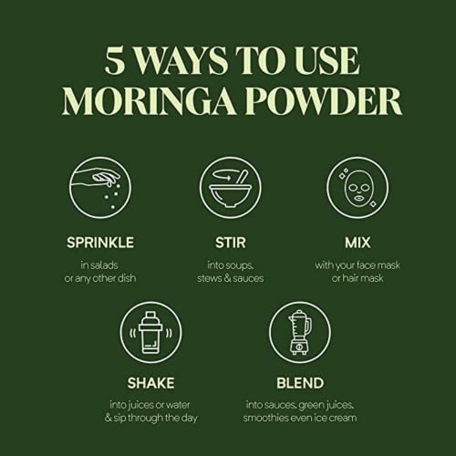 Вземете прах Моринги (1 паунд), тествани в лаборатория, се Приготвя чай с морингой, шейкове и рецепти от прах