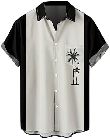 Хавайски Ризи за мъже, тениски с една Ръка, Върховете в Тропически Стил, Ежедневни Риза с Копчета и Къс ръкав