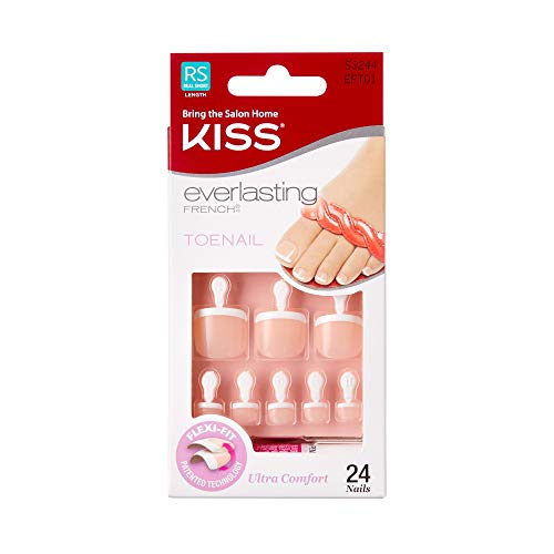 Комплект за френски педикюр KISS Everlasting, Режийни ноктите без чипс, Много Къс Дължина, Стил, Безгранична,