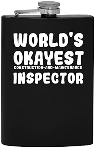 Най-добрият в света инспектор по строителство и техническо обслужване - колба за пиене на алкохол на 8 унции