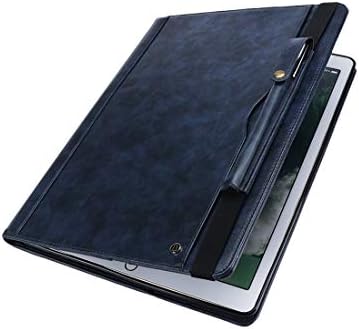Калъф за таблет GUOSHU, чанта, Хоризонтален Кожен калъф с панти капак за iPad Pro 12.9 (2017) и Pro 12.9 (2015 г.), с две отделения за карти, дръжки, държач, чантата и фоторамкой (тъмно си