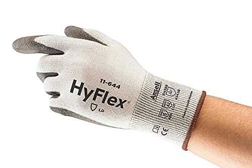 Ръкавица Ansell HyFlex 11-644 с висока устойчивост на абразия и гумата за механици Бяла, XL