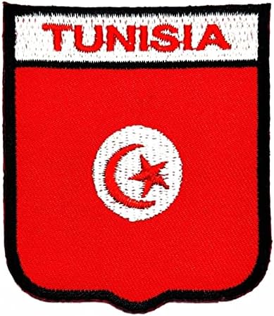 Салфетки Плюс 3шт. 2.6X2.3 инча. Тунис Флаг Кръпка Флаг Гербът Костюм Униформи Военна Тактическа Бродирана Апликация