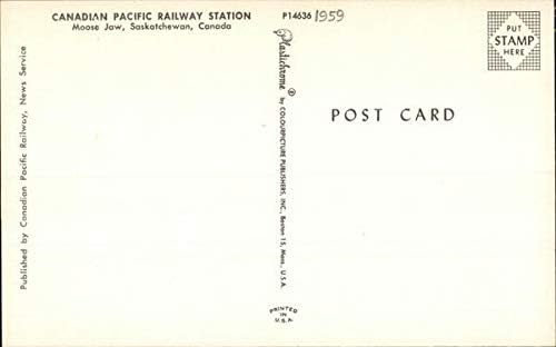 Канадската тихоокеанска жп гара Лосиная челюст, Саскатчуан, Южна Канада Оригиналната реколта картичка