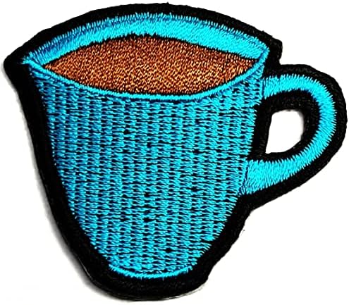 Kleenplus 3 бр. Кафе напитка, скъпа синя нашивка на чаша, бродирана иконата, желязо пришитая емблемата на сака,
