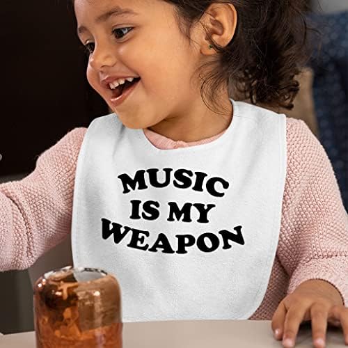 Музика - моето оръжие Бебешки Лигавници - Лигавници за хранене на деца с Надписи - Тематични престилки за хранене