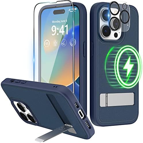 Магнитен калъф Niunisi за iPhone 14 Pro Max Case 6,7 инча (2022), Тънка поставка с фолио, Съвместим с противоударными