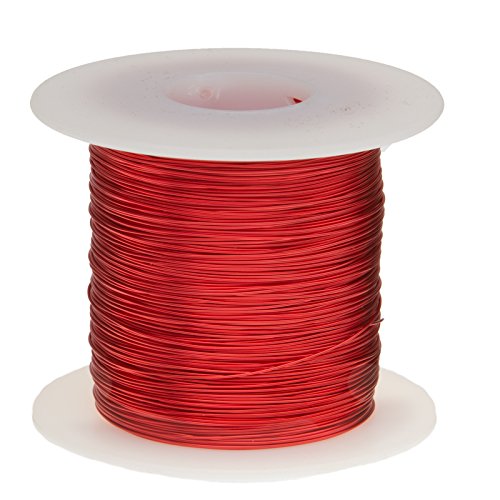 Магнитна жица, Тежка Эмалированная Медни жици, 24 AWG, 2,5 кг, Дължина 1975 см, диаметърът на 0,0223 инча, Червена