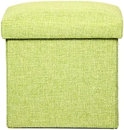 ZSFBIAO Столче за съхранение на памук и лен, подсилени с дебели диванный табуретка, една Обща кутия, Сгъваема
