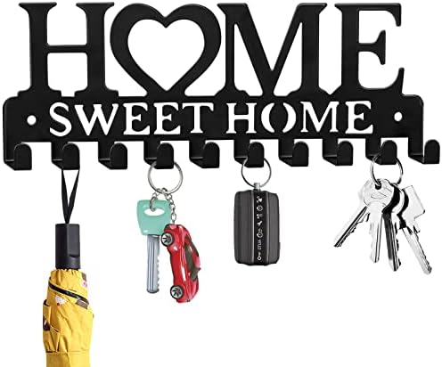 RELBRO Държач за ключове, с монтиран на стената, Черен Метален Държач за ключове за вашия Стенни Декоративни Домашната Закачалка за ключове Куки Закачалка за ключове ?