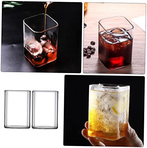 Happyyami 2 елемента Стъклена Чаша За Мляко Прозрачни Чаши За Еспресо Кафе, Стъклени Чаши Прозрачни Стъклени