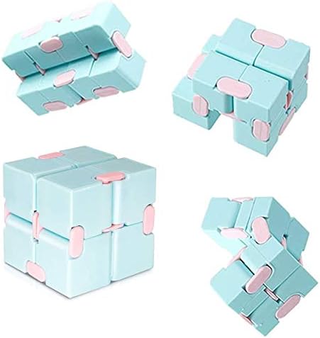 Играчка-Непоседа Infinity Cube, 2 Броя, Играта-Непоседа за облекчаване на стреса за деца, Сладък Мини пъзел-Притурка