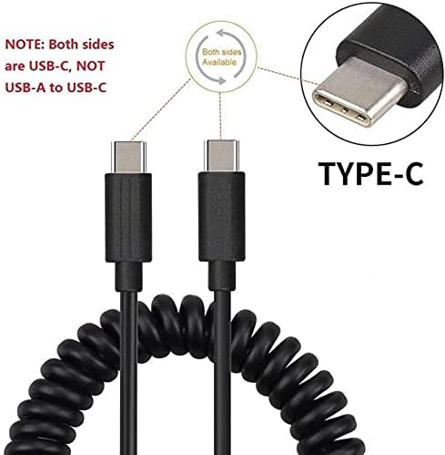 Спирален кабел USB-C за бързо зарядно устройство Type-C, захранващ Кабел, Съвместим с Sony Xperia 1 - Xperia