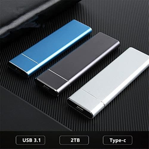 ZCMEB SSD Външен твърд диск, USB 3.1 Type C 500 GB 1 TB И 2 TB Преносим външен твърд диск (Цвят: сив, размер: