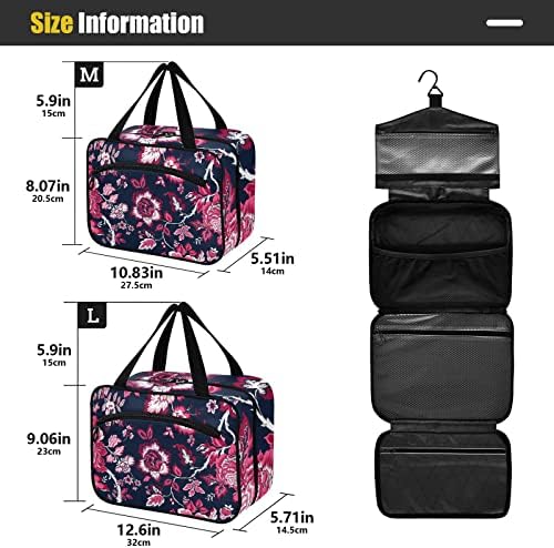 Дамски Чанта за тоалетни принадлежности с цветен модел FULUHUAPIN Flowers, водоустойчив косметичка за грим с