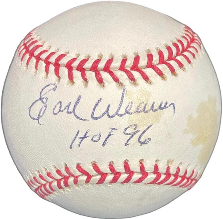 Официален представител на Мейджър лийг бейзбол (JSA) Ърл Уивър с автограф - Бейзболни топки с автографи