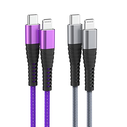 USB кабел C до Lightning (2 опаковки по 10 фута) -Зарядно устройство Oliomp (сертифициран от Apple Пфи) за iPhone