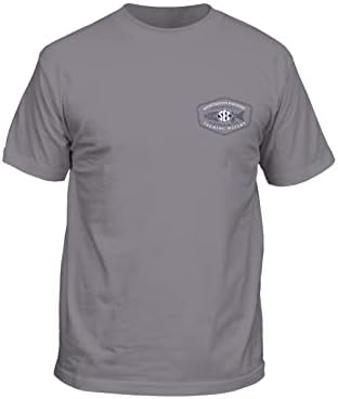 Тениска с къс ръкав за възрастни Унисекс New World Graphics SEC Колеж по Футбол Trophy Fish, Буря - X-Large