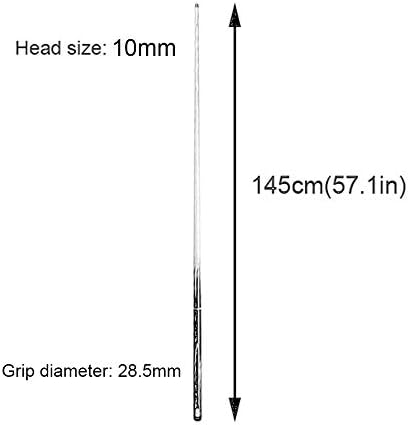 Билярдна Щека от масивно дърво DENGS, Щека за снукър 145 см, на върха е 10 мм, около 19 грама, на едно парче
