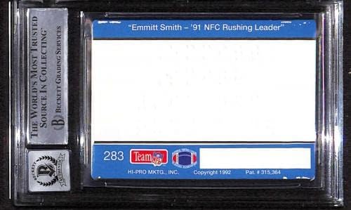 #283 Emmitt Смит Шрифт на Брайл - Футболни картички 1992 г. (Междузвездни войни) С оценката на БГД AUTO 10 - Футболни топки с автографи