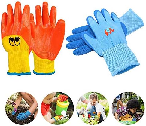 TYHTLSM Дишащи Детски Ръкавици за градинарство, Здрави Непромокаеми Ръкавици за деца, Маслоустойчив Нескользящие