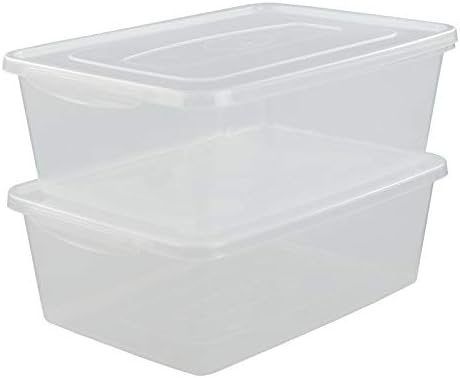 Вътрешен Прозрачен контейнер за съхранение на 16 Литра, Пластмасов Запирающаяся кутия /Контейнер с капак, Комплект
